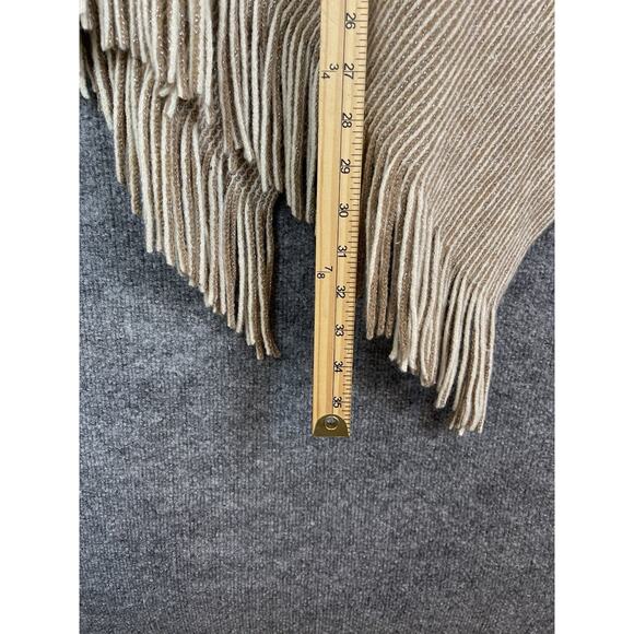 Chico's Cozy Cowlneck Poncho Sweater Women's One Size Fringe Western Boho Knit - Picture 10 of 13